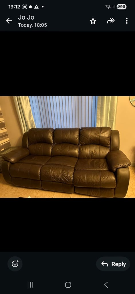 image for Pair of Real Leather Sofa's