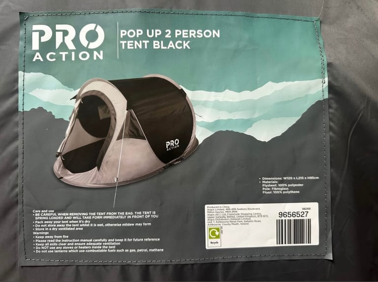 image for Pro Action 2 man pop up tent