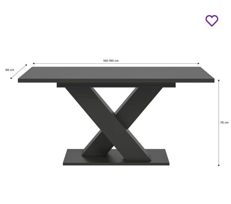 Grey extending dining table