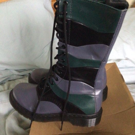 NEW Dr Martens Nina Patchwork  Leather Rare Boots Mid Calf UK 5 