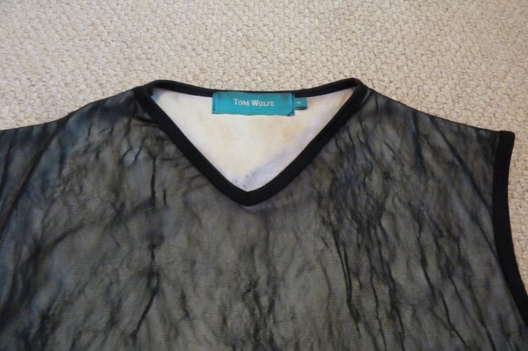 Men's Stylish Netting Effect Sleeveless Clubwear Top By Tom Wolfe