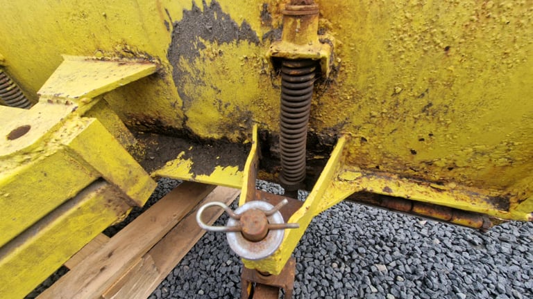 Tractor three point linkage angled snow spring loaded 