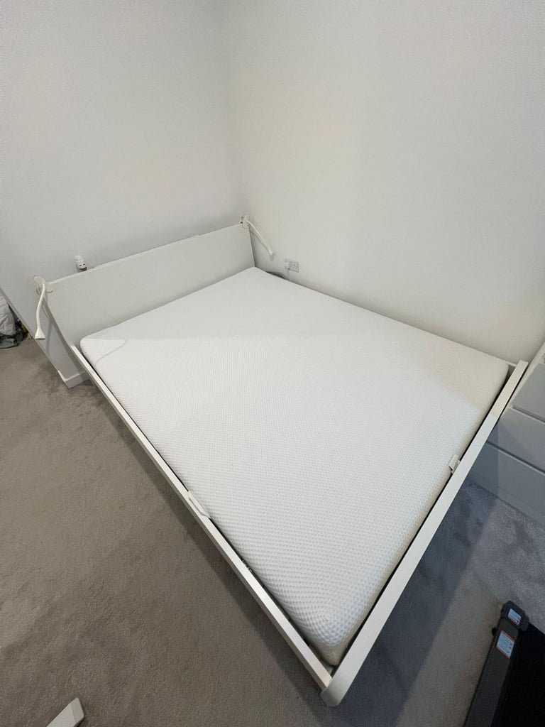 image for Double bed with memory foam mattress 