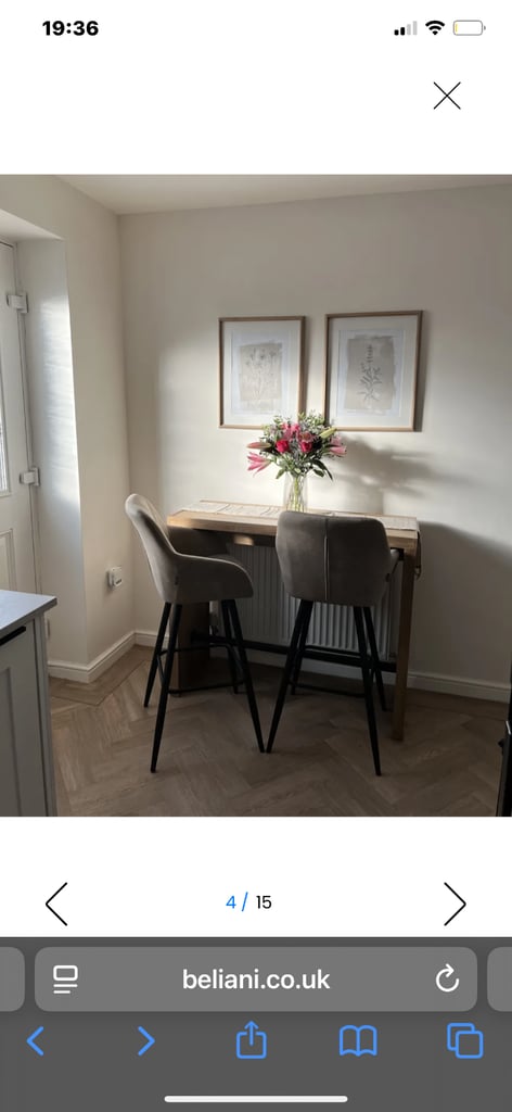 Brand New Barstools Set of 4 Bar Chairs 4 x New Breakfast Bar Chairs  Beige