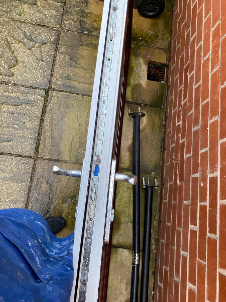 Wood grain on white Double Glazing door