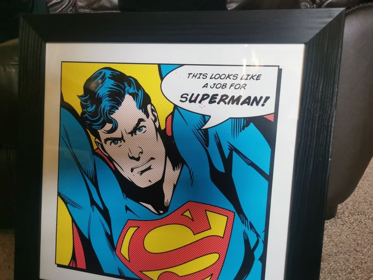 image for 3 framed DC comic pictures 