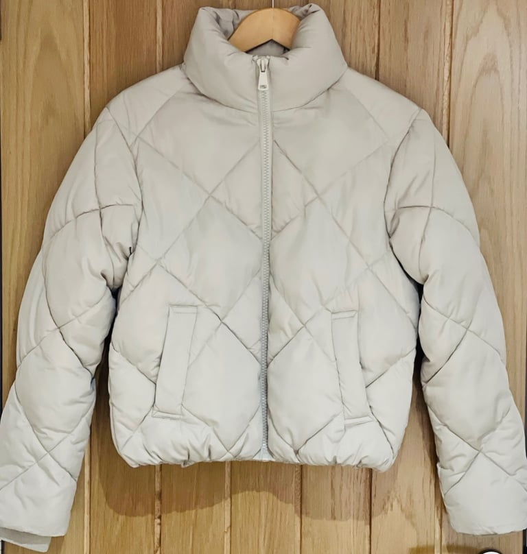 Cream Short Coat Jacket From Primark Size  XS  Quilted