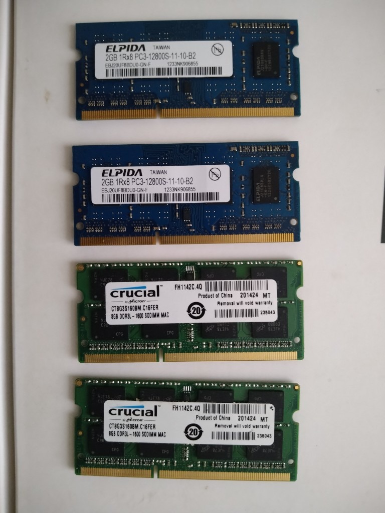 Ram 2x8 GB & 2x2 GB (20GB total)