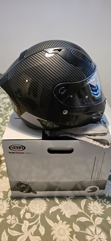 image for Motorbike Vcan H128 Helmet Venom Carbon Wrap