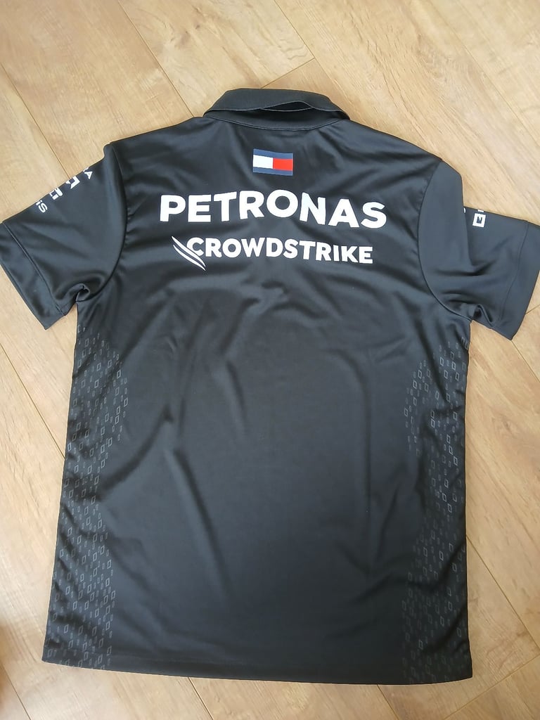Mercedes AMG Petronas F1 Men's Team Polo Shirt - Black - Size M