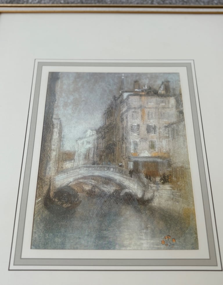 image for Large, Framed Print of Venice, by American artist, Whistler.