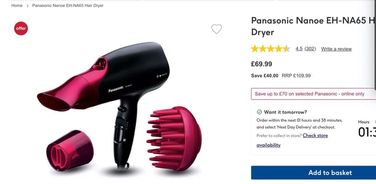 Panasonic hair dryer