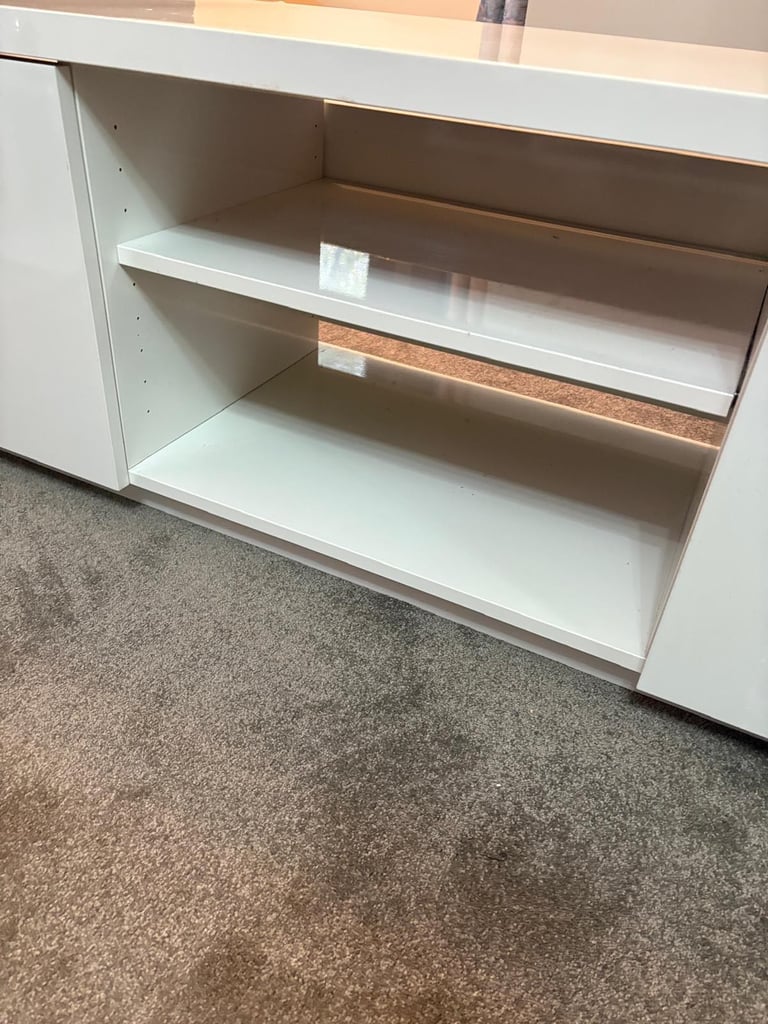 White gloss tv unit
