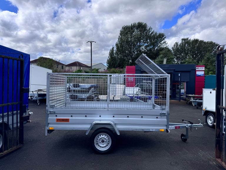 Brand New 7,7ft x 4,2ft Single Axle Trailer With 80CM Mesh And Ramp 750KG