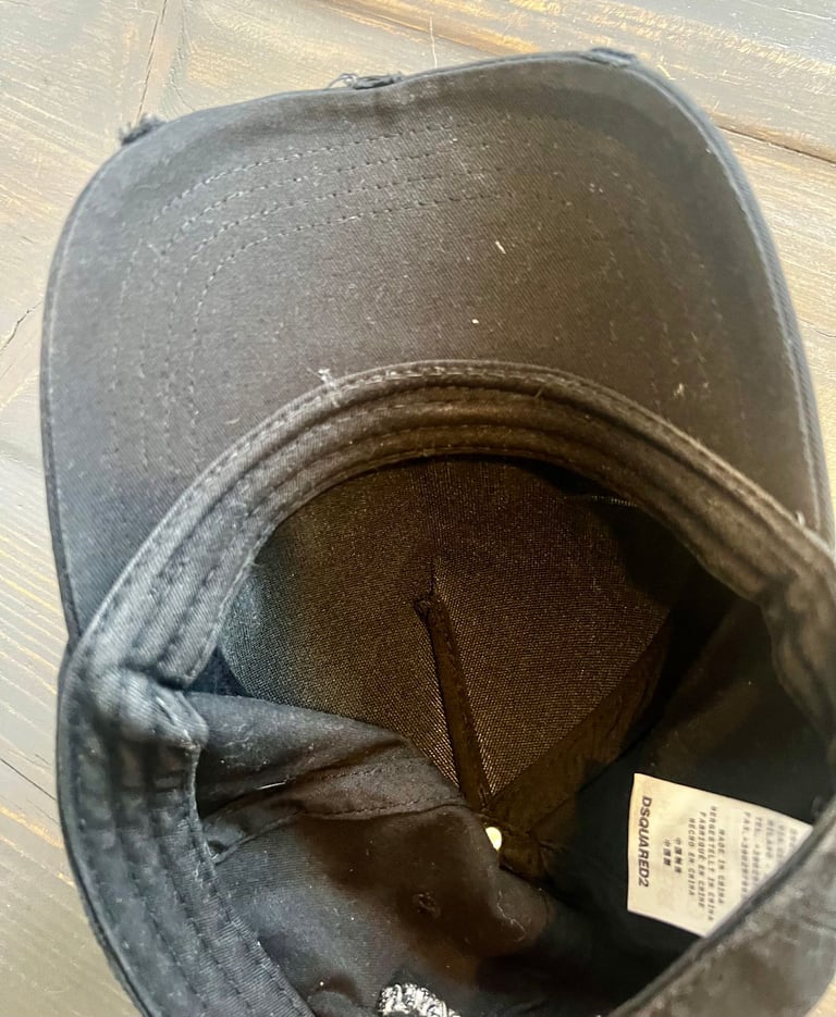 Dsquared2 ICON Black Baseball Cap Embroidered Logo Adjustable Strap Cotton