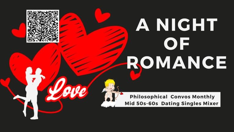 Night of Romance: Philosophical Convos Mid 50-60s Dating Social Mixer-29/11/25 @ 7-10pm, Hampstead