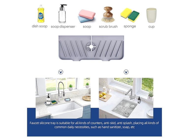 image for Sink Splash Guard Drip Catcher Mat( 2 pack) brand new 