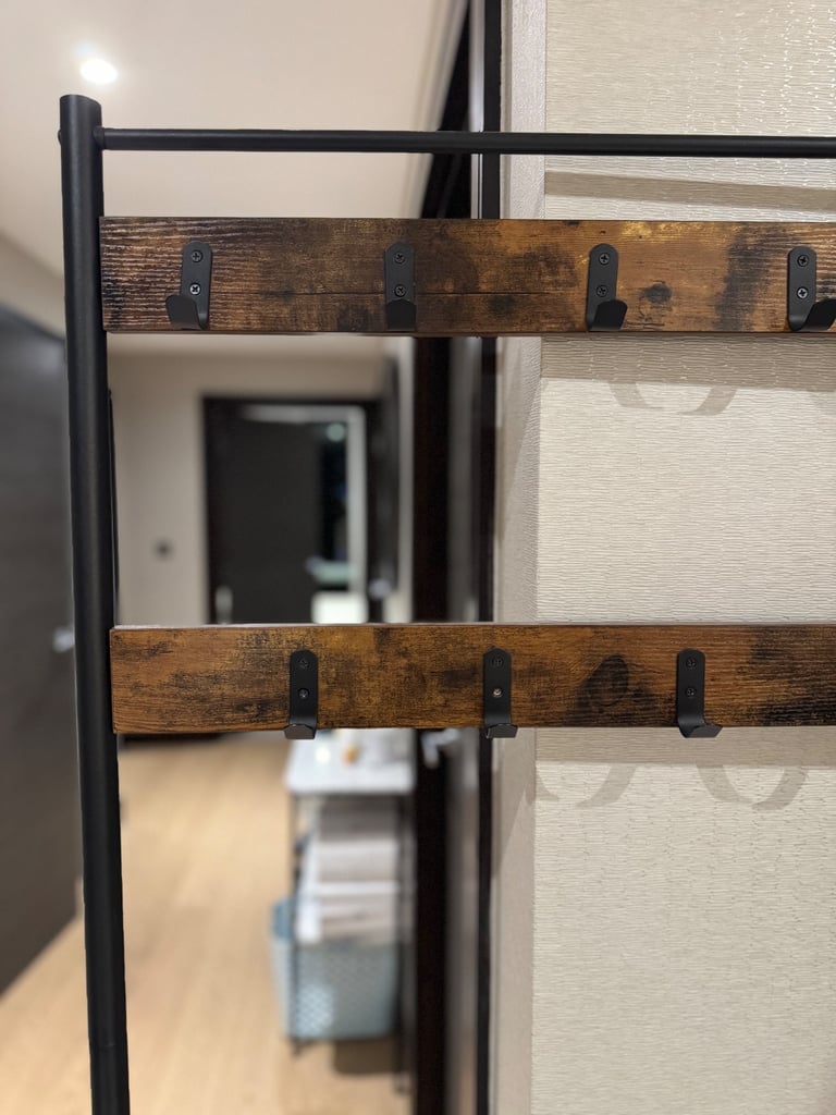  Industrial Style Hallway Coat Rack with Bench & Storage – Second-hand