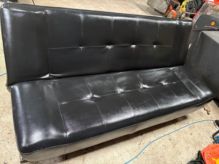 image for Faux leather sofa bed