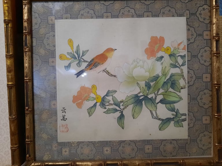 image for Pair of Chinese vintage paintings on silk