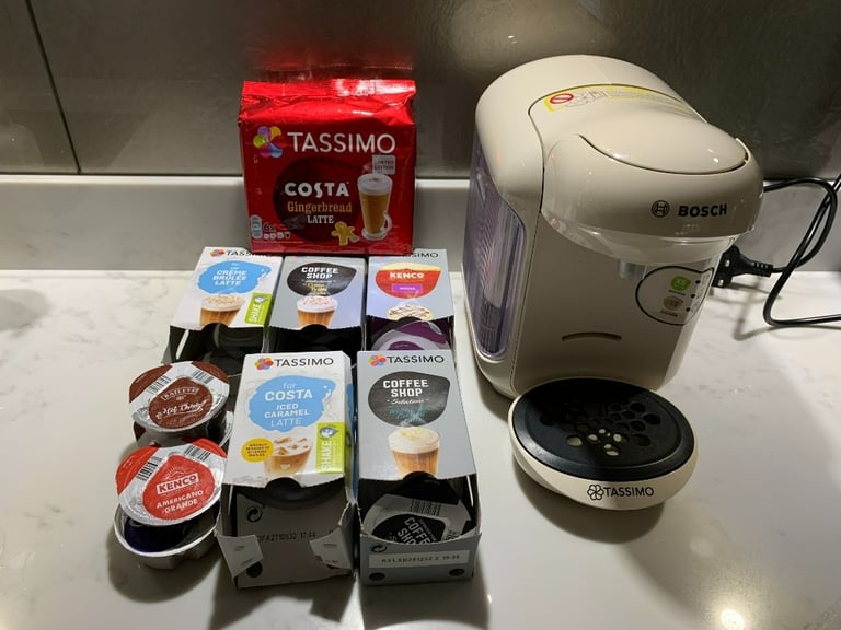 Bosch Tassimo Coffee Machine with a Selection of Pods - Hardly Used!