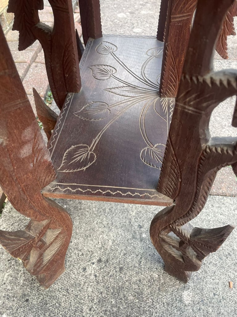 Indian antique carved small table 
