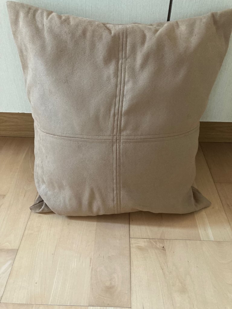 image for FREE - Soft Faux Suede Cushion (beige) large size in excellent condition