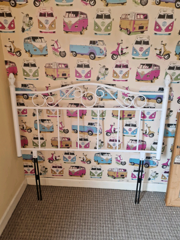 4' Sussex Bed Headboard White - Metal.