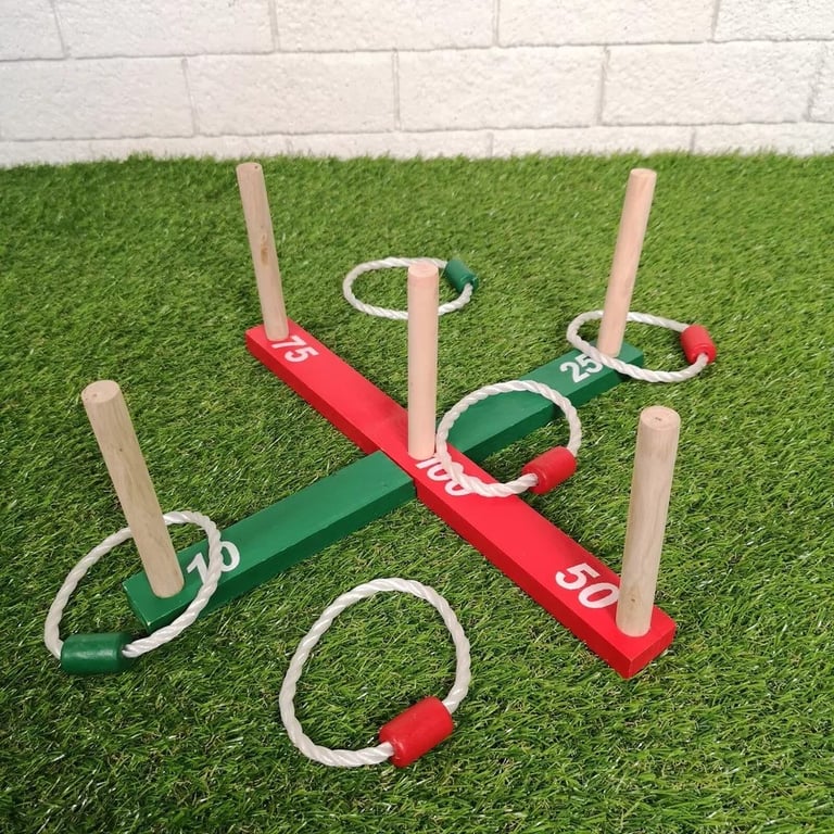 Quoits - Family Fun Garden Game for kids children adults. Rope Ring Game. Hoopla Ring Toss Game