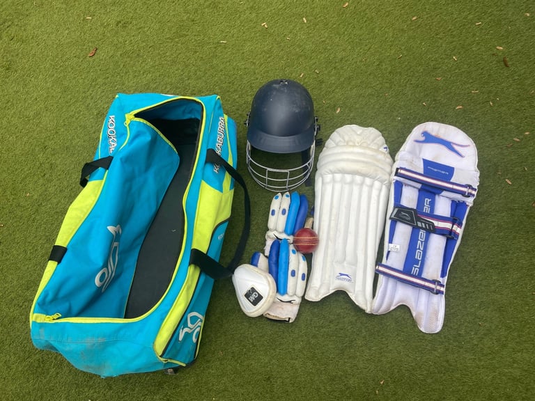 image for Cricket bag helmet gloves pads ball