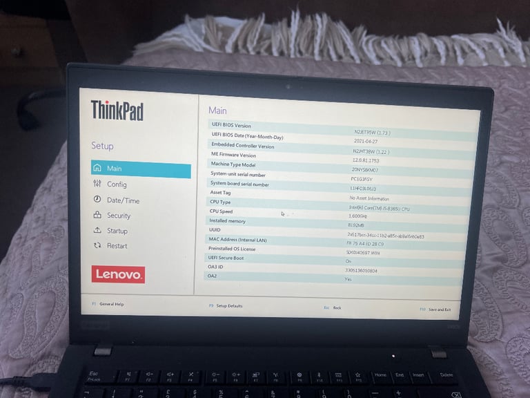 Lenovo thinkpad T490s