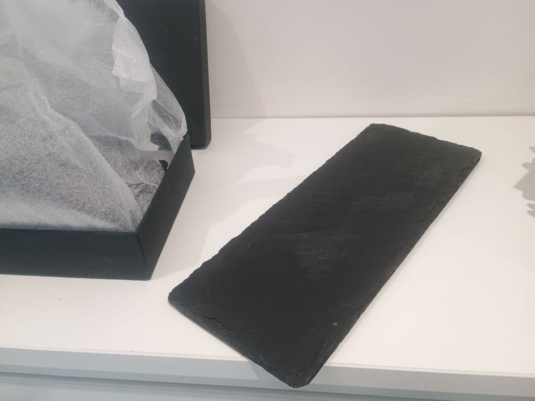 NEW - The Just Slate Company Natural Slate Triple Coasters / Cheese Boards (Set of 4)