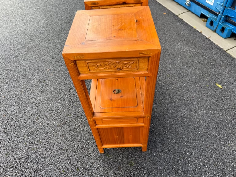 Solid Wood oriental Bedside Cabinets Possible Delivery 31 x 31 and 83 high