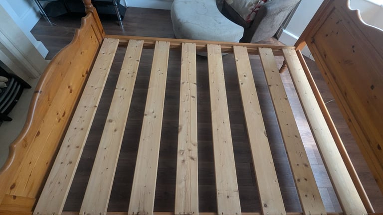 King Size Double Bed, Pine, Solid Wood