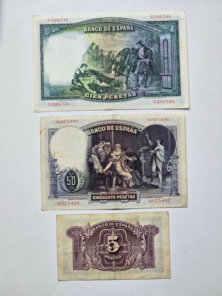 Lot#2 Collection 1931-1935 Various Banco De España Pesetas Banknotes