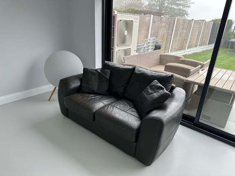 Leather sofa in brown