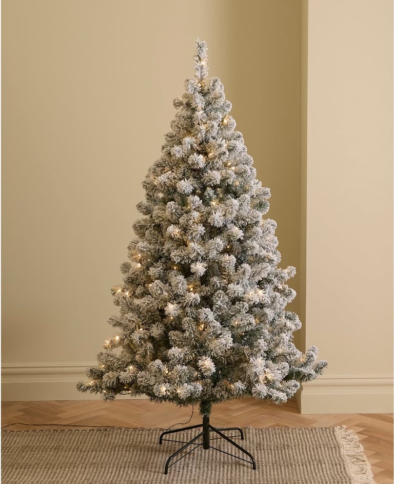 6ft pre-lit snow covered Christmas tree