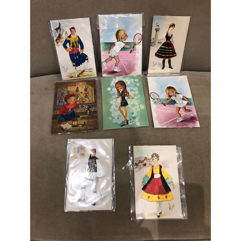 image for SET OF 8 EMBROIDERED POSTCARDS