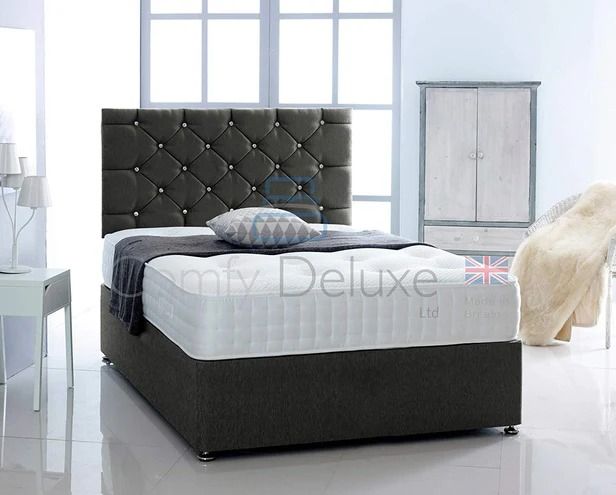 ** October Sale – Simple Double Divan Bed, Optional Mattress, Cheap Beds Offer **