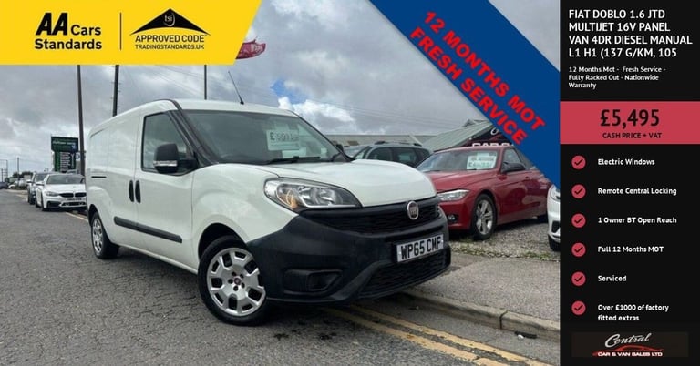 image for 2015 Fiat Doblo 1.6 JTD MultiJet 16v Panel Van 4dr Diesel Manual L1 H1 (137 g/km, 105 bhp) PANEL ...