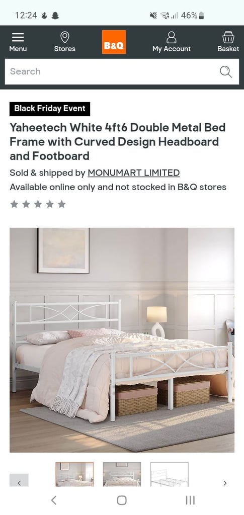 Metal double bed frame 