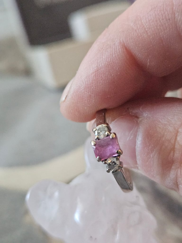 Beaverbrooks pink sapphire and diamond ring 