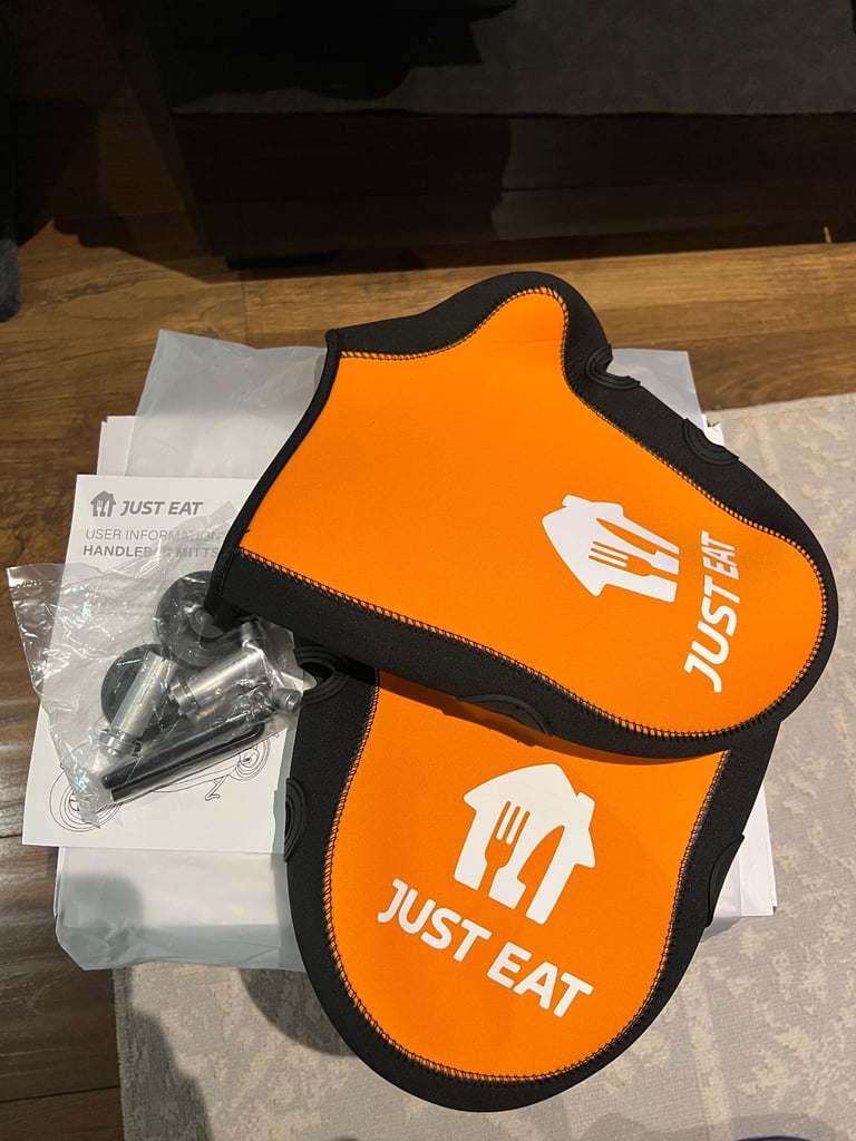 Just Eat Bike Hamlet and hand warmer gloves New