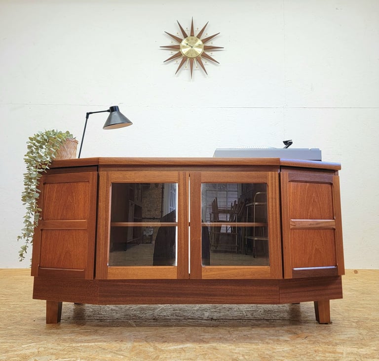 Retro Nathan Squares Teak Sideboard/TV Unit/Record Cabinet - Mid Century G-Plan Era