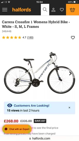 Crossfire Carrera Womens Hybrid Bike Halfords Carrera Crossfire 1, Ladies  Hybrid Bike, 21 Spd, 18” Frame In