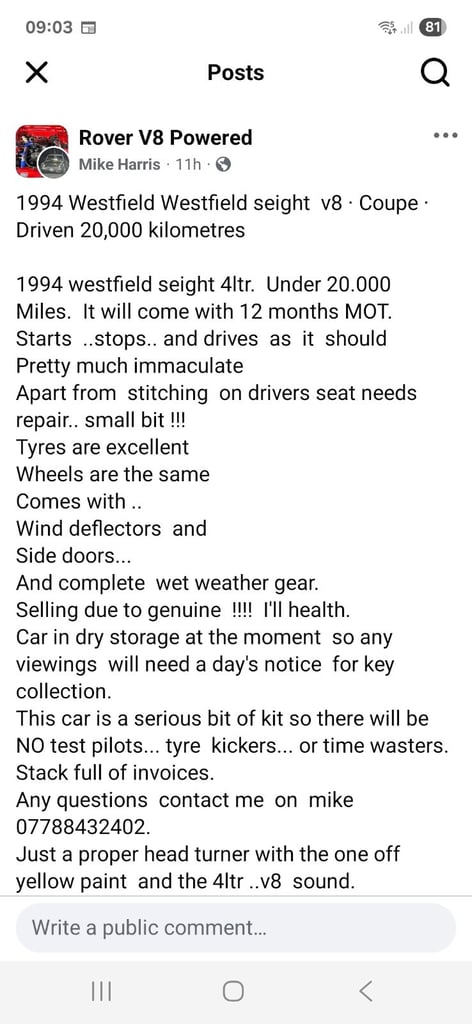 Westfield, OTHER BRITISH, 1994, 3949 (cc)