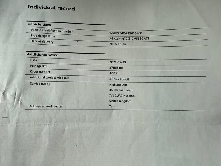 2016 Audi A6 Avant 3.0 TDI V6 S line S Tronic quattro Euro 6 (s/s) 5dr ESTATE Diesel Automatic