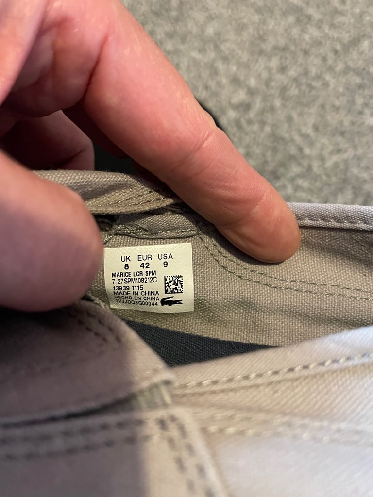 Lacoste Marice Leisure Smart Canvas Mens Summer Sneakers in Light Grey Size 8 UK