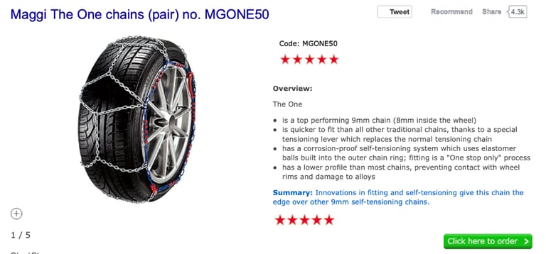 Maggi 'The One' Wheel Chains - Size 50