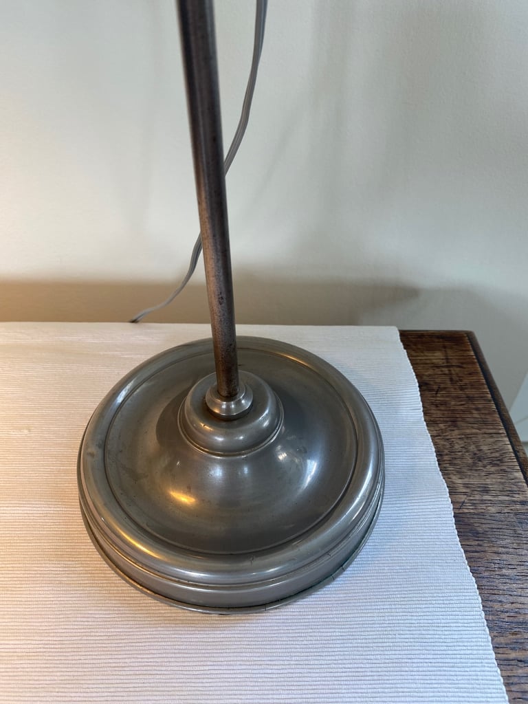 French Antique Green Opaline Lamp